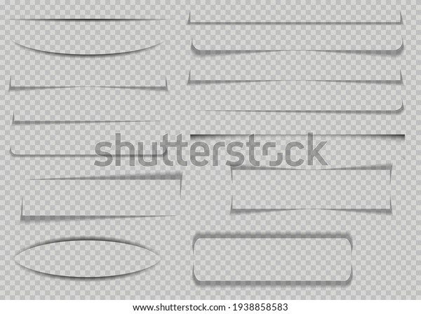 \
set of realistic\
transparent shadows or paper transparent shadow effect or shadow\
line page divider. 
