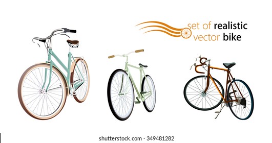 set of realistic vector bike