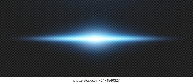 Set of realistic vector blue stars png. Set of vector suns png. Blue flares with highlights.