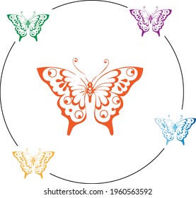 Set of realistic vector butterflies. Collection of vintage elegant illustrations of butterflies. 10 eps. Design element for your project.