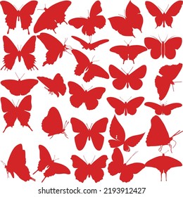 Set of realistic vector butterflies. Collection of vintage elegant illustrations of butterflies. Designs element for your project.