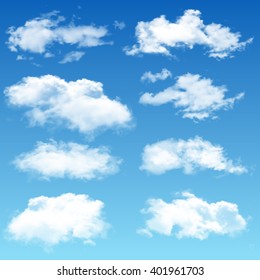 Set Of Realistic Vector Clouds