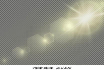  Conjunto de estrellas de oro vectorial realistas png. Conjunto de parasoles vectoriales png. Llamas doradas con luces sobresalientes.