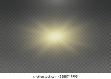  Set of realistic vector gold stars png. Set of vector suns png. Golden flares with highlights.