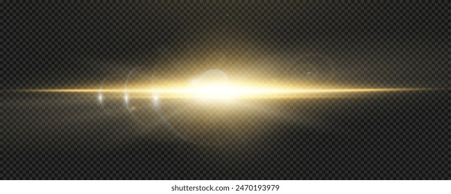 Set of realistic vector gold stars png. Set of vector suns png. Golden flares with highlights.
