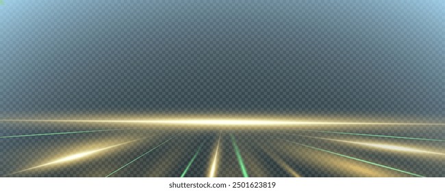 Set of realistic vector gold stars png. Set of vector suns png. Gold flares with highlights. Horizontal light lines, laser, flash.	