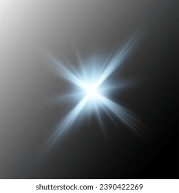 Set of realistic vector gold and white stars png. Set of vector suns png. Golden flares with highlights.