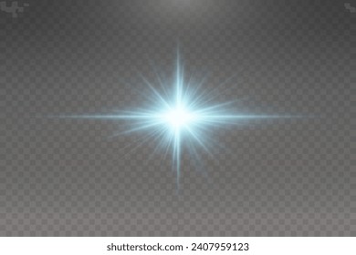 Set of realistic vector gold and white stars png. Set of vector suns png. Golden flares with highlights.