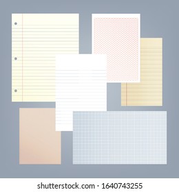Set of realistic vector illustration of blank sheets