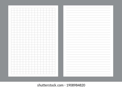 Blank realistic spiral notebook with lined opened pages. Portrait