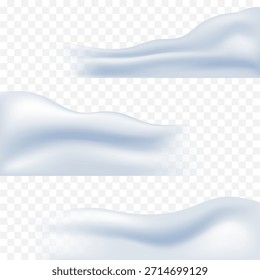 Un conjunto de Ilustraciones vectoriales realistas de ventisqueros y ventisqueros para su uso en el diseño de marcos y pies de página.