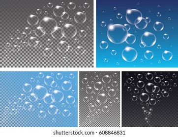 Set Realistic Vector Isolated Soap Bubbles Stock Vector Royalty Free Shutterstock