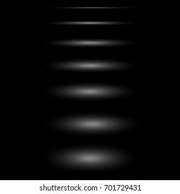set of realistic vector lights isolated on black background. 