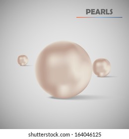 Set realistic vector pearls