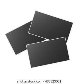 Set of realistic vector photo frames. Template photo design, Vector illustration