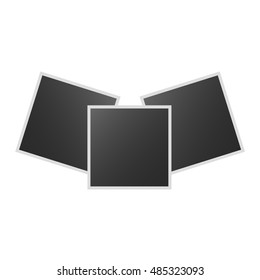Set of realistic vector photo frames. Template photo design, Vector illustration