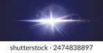 Set of realistic vector  red stars png. Set of vector suns png. Red blue flares with highlights. Horizontal light lines, laser, flash. Red blue special effect, magic of moving fast motion laser beams.