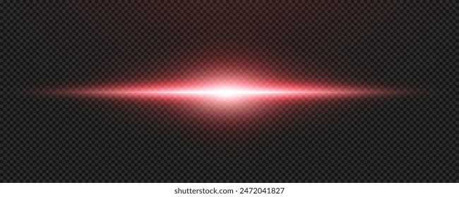 Conjunto de estrellas rojas de Vector realista png. Conjunto de soles de Vector png. Llamaradas rojas con resaltados. Horizontales líneas de luz, láser, flash. Efecto especial blanco rojo, magia de movimiento de rayos láser de movimiento rápido.
