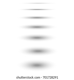 set of realistic vector shadows isolated on white background. 