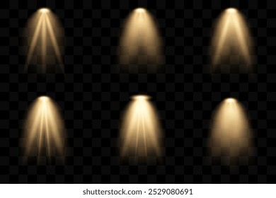 Set of realistic vector spotlights.Light light effect.EPS10 vector illustration.