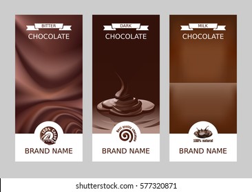 Set realistic vector vertical chocolate banners