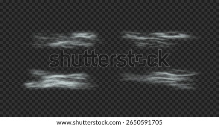 Set of realistic water wavy surface with light, sun glare. 3d white rippled overlay with light reflection isolated on transparent background.