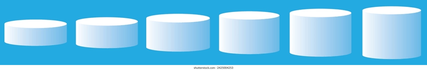 Set of realistic white blank product podium scene isolated on white background. Vector illustration EPS10