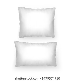 Set of Realistic white pillows, template for your patterns or design, Vector EPS 10 format