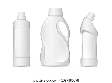 Set Realistic White Plastic Bottles Liquid Stock Vector (Royalty Free ...