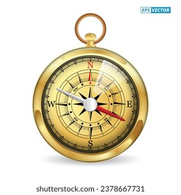 set of realistic wind compass marine isolated. eps vector