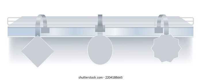 set of realistic wobblers shop shelves isolated