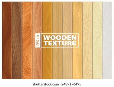 Set of Realistic Wooden Texture Background. Eps Vector