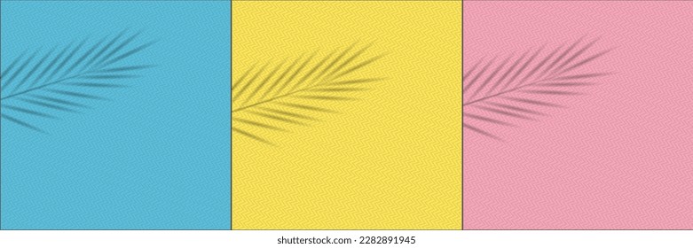 Set of realistic yellow, blue, pink cylinder backgrounds. Diagonal stripes pattern. Abstract vector geometric shapes. Minimal wall scene. Stage showcase, product display Mockup.