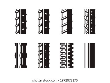 set of rebar icons vector