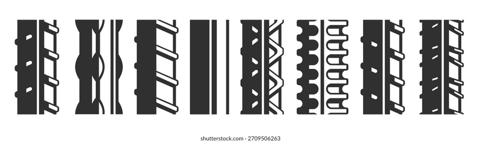 Conjunto de Vectores de barras de refuerzo ilustración