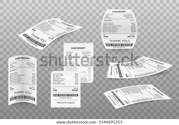 現金またはクレジット カード取引の実際の支払紙幣の入金ベクター画像を設定します ベクター画像素材イラスト のベクター画像素材 ロイヤリティフリー