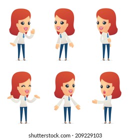 set of reception character in different interactive  poses