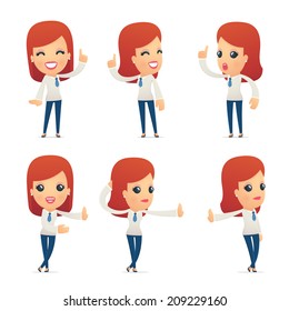 set of reception character in different interactive  poses