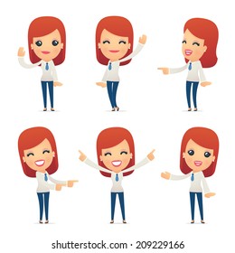 set of reception character in different interactive  poses