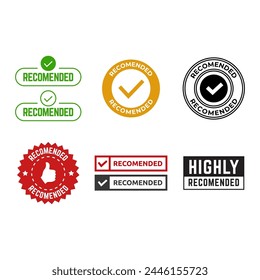 Set of Recommended Label. Modern Web Banner Elements. Vector Illustration