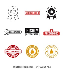 Conjunto de etiquetas recomendadas. Modernos Elementos de Anuncio de Web. Ilustración vectorial