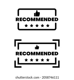 set of recommended stamp or labels in black color