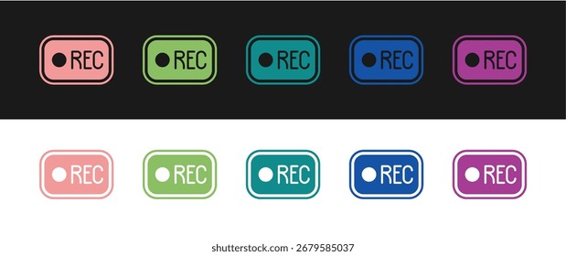 Symbol "Aufnahme" einzeln auf schwarz-weißem Hintergrund setzen. Schaltfläche Rec.  Vektorgrafik