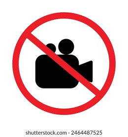 Set of recording forbidden icons. Prohibited No recording icon. Vector Illustration.