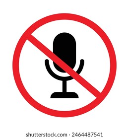 Set of recording forbidden icons. Prohibited No recording icon. Vector Illustration.