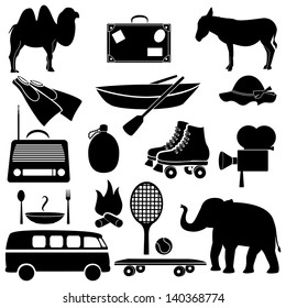 Set of recreation icons.