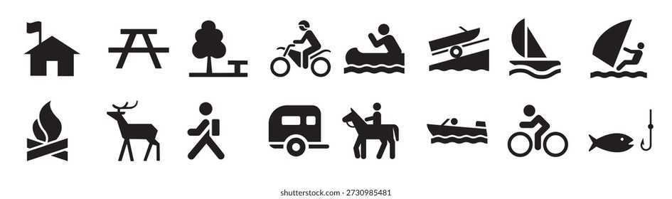 Conjunto de iconos de Ocio Ilustración vectorial