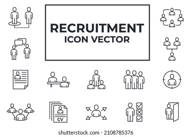 Set of Recruitment icon. Head Hunting pack symbol template for graphic and web design collection logo vector illustration