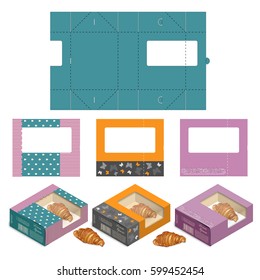 Set Of Rectangle Cake Box Design,Container Die-stamping, Folding Folded Packaging, Ready Pack, No Glue Needed