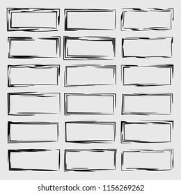 Set of  rectangle empty borders elements.  Vector illustration. 